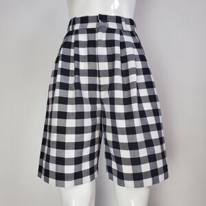 Vintage 90s Stringbean Black & White Gingham Bermuda Shorts